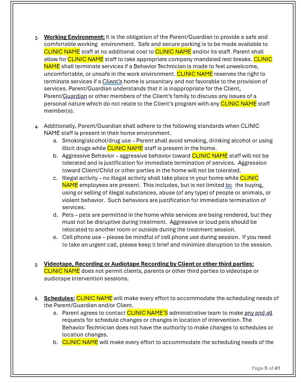 New client paperwork, medical forms, intake paperwork, ABA, Benefit Verification, VOB, copay, deductible, coinsurance, parent communication, Behavior Analysis