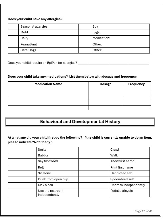 New client paperwork, medical forms, intake paperwork, ABA, Benefit Verification, VOB, copay, deductible, coinsurance, parent communication