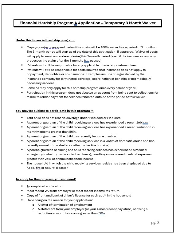 Financial Hardship policy, financial hardship waiver, copay waiver, medically indigent, Medicaid, poverty, federal poverty level, medcial bill